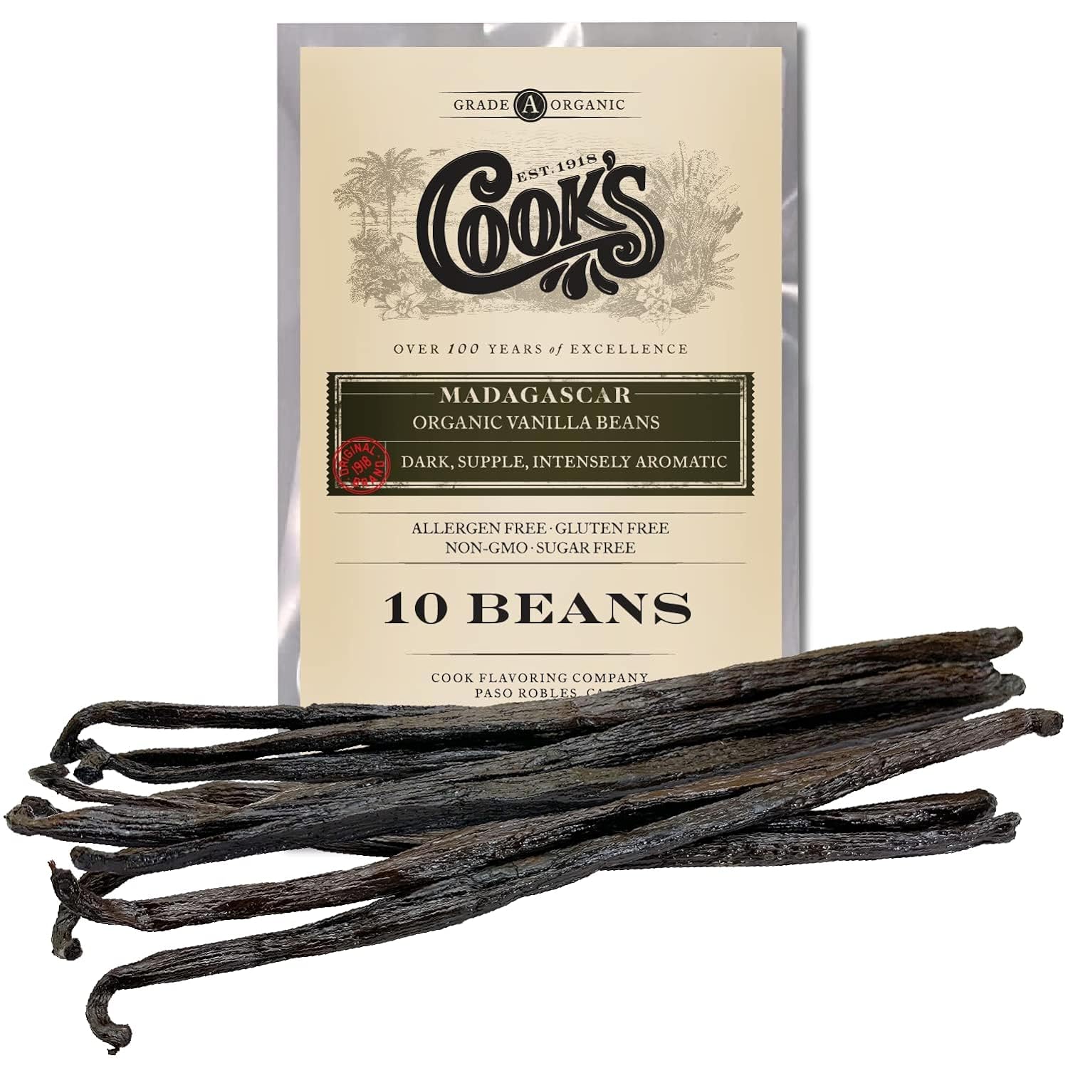 Cooks Madagascar Vanilla Beans - 10 Beans